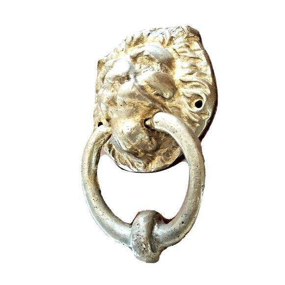 Solid Brass Metal Classical Ornate Lion Head Door Knocker Decorative Antique - Picture 3 of 8